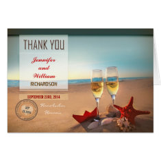 beach wedding thank you cards