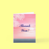 Beach wedding Thank You notecards cards