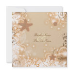 Beach wedding theme elegant party custom announcement