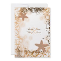 Beach wedding theme ~ elegant party custom personalized announcement