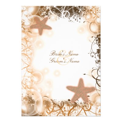 Beach wedding theme ~ elegant party custom personalized announcement