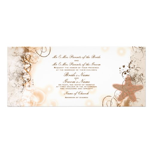 Beach wedding theme ~ elegant party custom invites