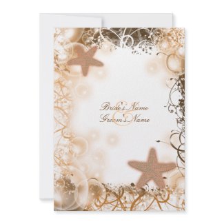 Beach wedding theme ~ elegant reception invitation