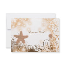 Beach wedding theme ~ response rsvp card personalized invite