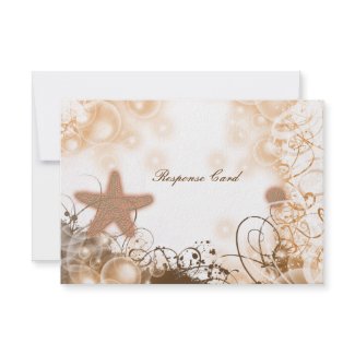 Beach wedding theme ~ response rsvp card invitation
