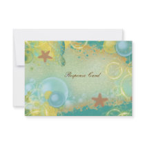 Beach wedding theme ~ response rsvp card invite