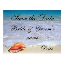 Beach Wedding Theme Save the Date Postcards