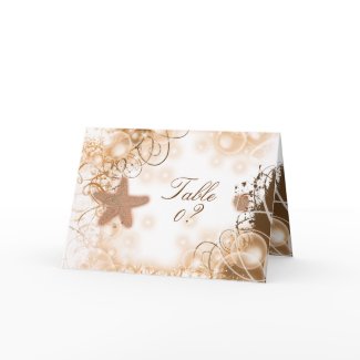 Beach wedding theme ~ table seating 2 placement card