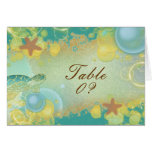 Beach wedding theme ~ table seating 3 placement card
