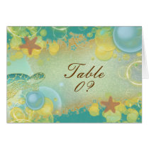 Beach wedding theme ~ table seating 3 placement card