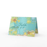 Beach wedding theme ~ table seating 3 placement cards