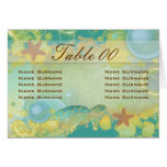 Beach wedding theme ~ table seating folded card
