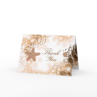 Beach wedding theme ~ thank you 2 card