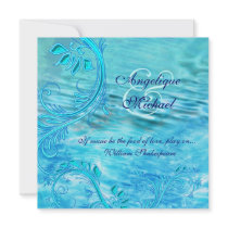 Beach wedding theme tropical party custom invitations