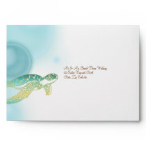 Beach wedding theme ~ turtle n bubbles envelopes