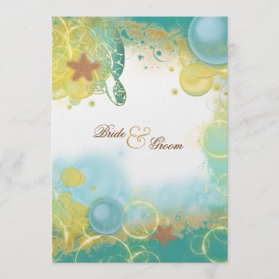 Beach wedding theme turtles menu template personalized announcements by 