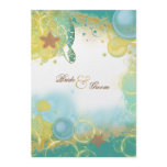 Beach wedding theme turtles menu template personalized announcements