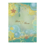 Beach wedding theme ~ turtles menu template personalized invitations