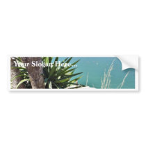 Beach With A Palm Tree In Albania In A Hot Summer bumper stickers by lifesphere Beach With A Palm Tree In Albania In A Hot Summer bumper stickers