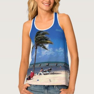 Beach with Coconut Palm Tank Top