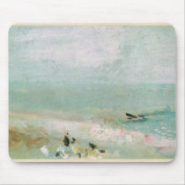 Beach with figures and a jetty. c.1830 mouse pads