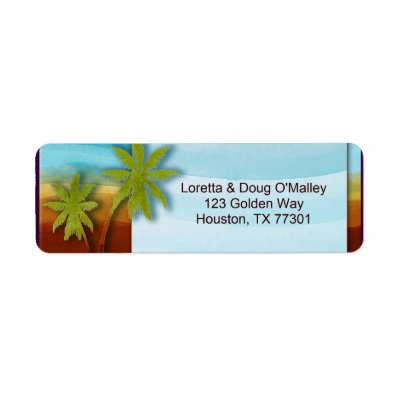 Beach with Palm Tree designer label