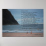 Beach with people poem "Wings of Love" poster