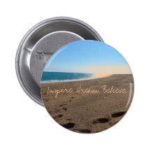 Beach with Quote Pinback Buttons