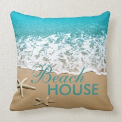 Beach With Starfish on Sand Pillow