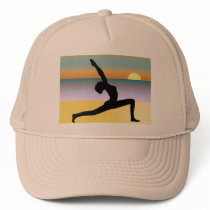 Beach Yoga Silhouette Sunrise Womens Hat