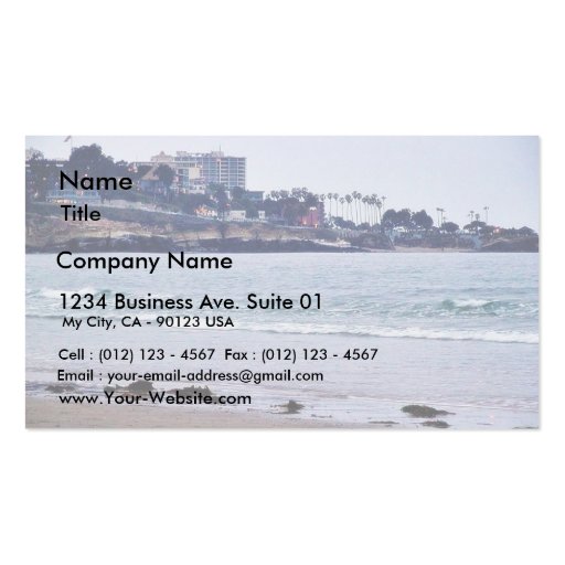 Beaches Ocean La Jolla Business Cards (front side)