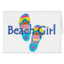 beachgirl greeting card