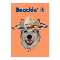 Beachin It Beach Dog Business Cards