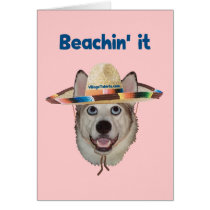 Beachin It Beach Dog Greeting Cards
