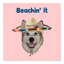 Beachin It Beach Dog Posters