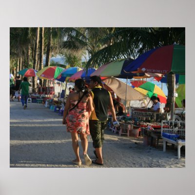 Beachwalk on Boracay, Philippines Poster by Flags1