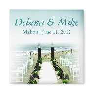 Beachy Beach Wedding Favor Keepsake magnet
