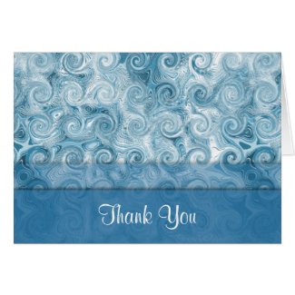 Beachy Blue Swirls: Thank You Note Card