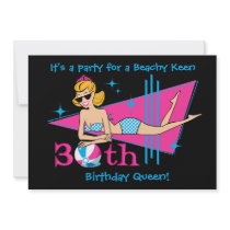 Beachy Keen 30th Birthday Custom Invitations