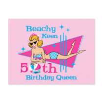 Beachy Keen 50th Birthday Post Card