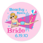 Beachy Keen Bride Custom Round Stickers