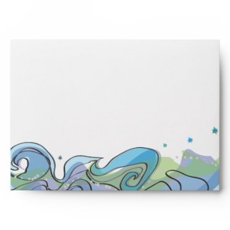 Beachy Ocean Bar Bat Mitzvah Invitation reply card envelope