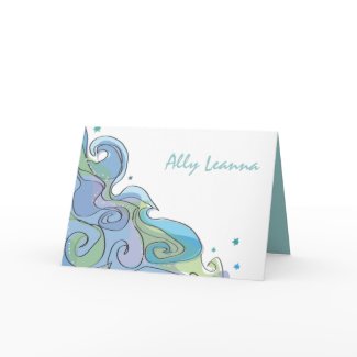 Beachy Ocean Wave Bar Bat Mitzvah Thank You card zazzle_card