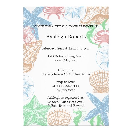 Beachy Personalized Invitations (front side)