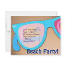 Beachy Shades Beach Party Time Custom Invites