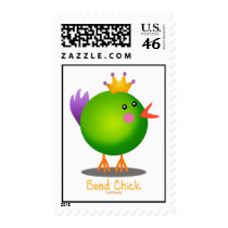 Bead Chick - Green Postage Stamps