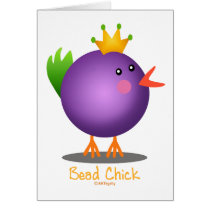 Bead Chick - Purple Greeting Card