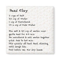 Bead Clay Recipe Magnet pink by kidsfunrecipemagnets Bead Clay Recipe Magnet pink
