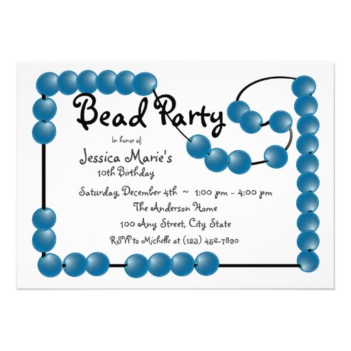 Bead Party Custom Invitations