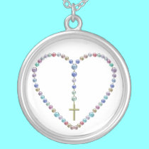 "Bead Rosary" Sterling Silver Necklace by Artists4God "Bead Rosary" Sterling Silver Necklace